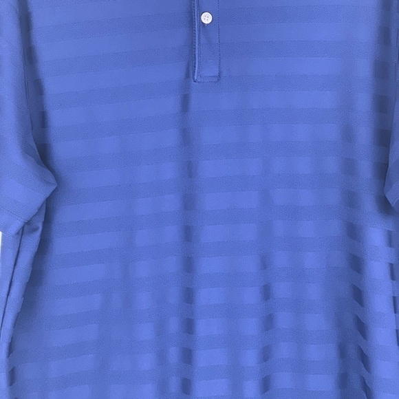 Euc-van Heusen Traveler, Short Sleeve, Stripes, Golf, Blue Polo Shirt Size Large - Picture 8 of 11